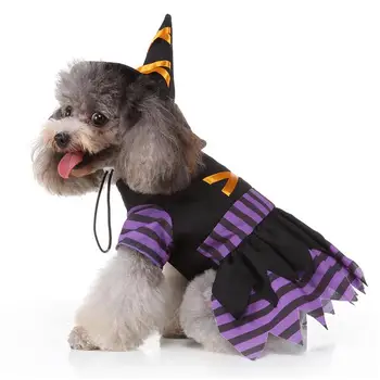 Костюм Волшебника-собаки, мягкий фиолетовый костюм Волшебника-кошки С регулируемой шляпой, можно стирать в машине, одежда для косплея Для вечеринок, Костюм Волшебника