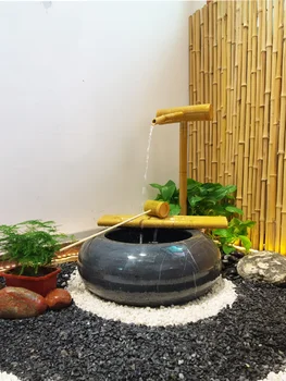 Индивидуальная каменная чаша с проточной водой, планировка ландшафтного дизайна сада, наружный водный ландшафт, украшение каменной чаши для воды Heishan