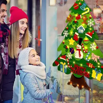 2023 Рождественские украшения своими руками из фетра Рождественская елка для дома Navidad 2024 Новогодние украшения для вечеринок Санта Клаус Рождественские Подарки для детей