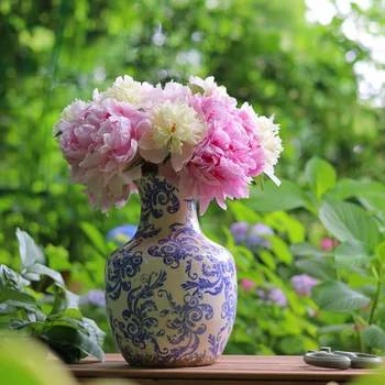 Ретро Керамический декор для дома, Ваза для цветов со старыми ледяными трещинами, бутылка для цветов с ручной росписью, Универсальные горшки для растений.