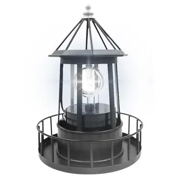 Вращающийся Солнечный светодиодный маяк Lighthouse Outdoor Decor Водонепроницаемый Вращающийся на 360 Градусов светодиодный светильник Lighthouse Украшения для ландшафта